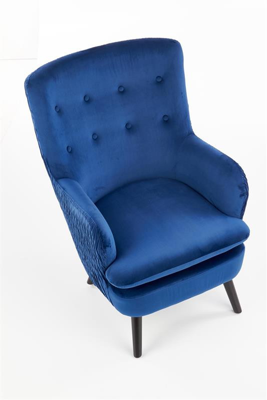 Poze Fotoliu tapitat Ravel Velvet albastru – H100 cm