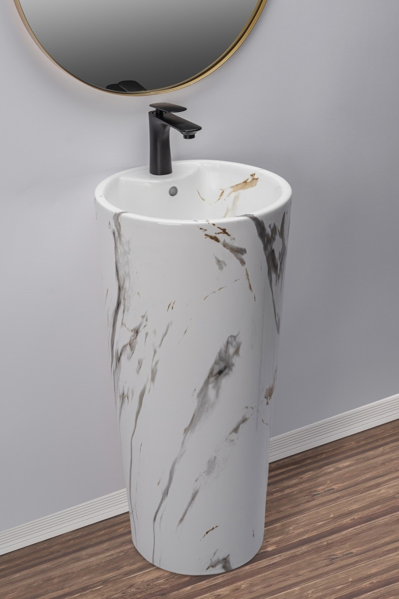 Poze Lavoar Blanka freestanding marmura - H84 cm
