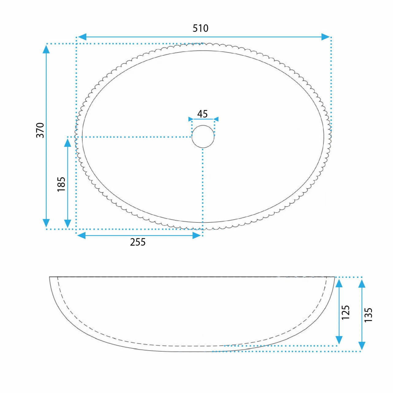 Poze Lavoar Della negru mat L51 cm