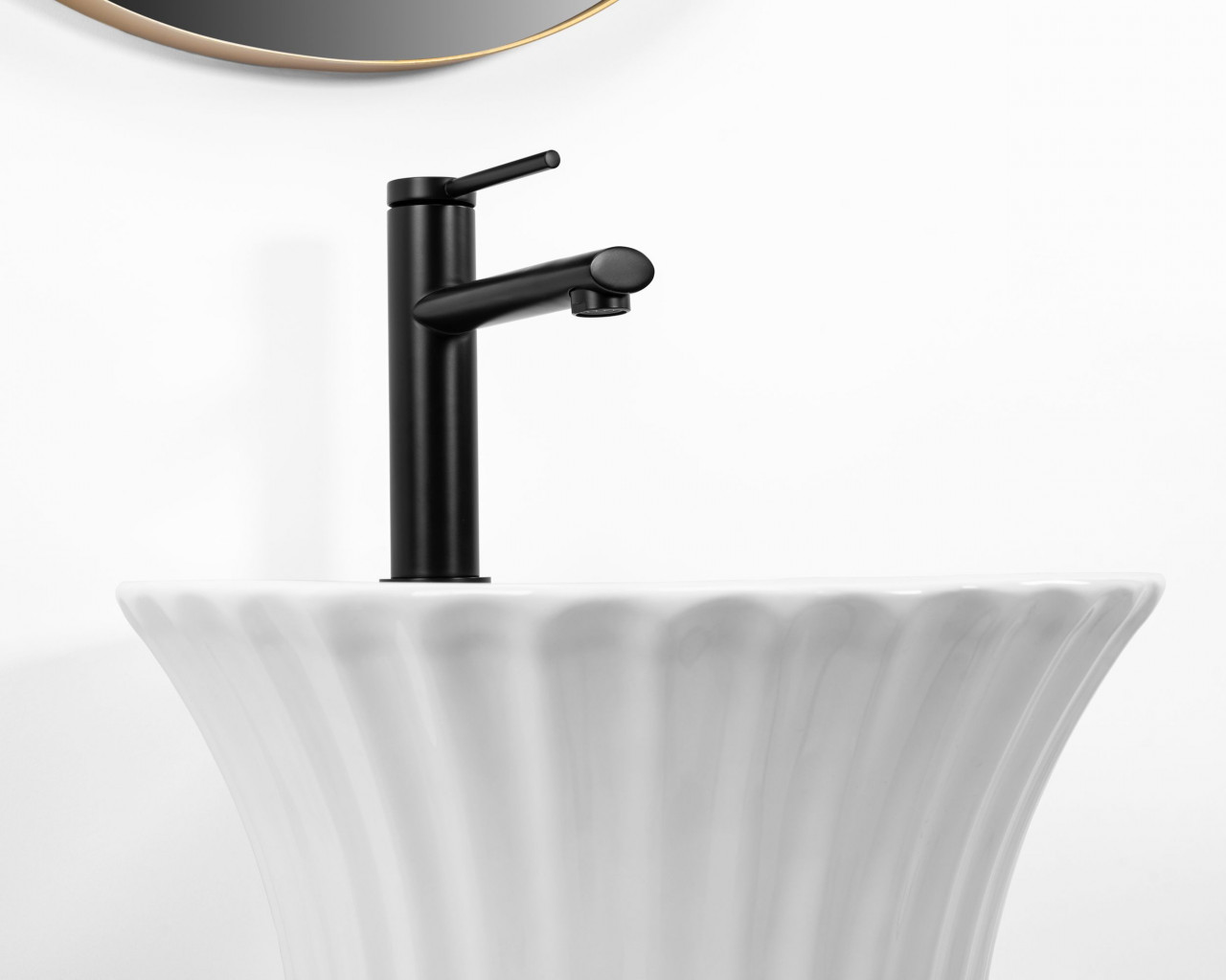 Poze Lavoar freestandind ceramic Hope alb H84 cm