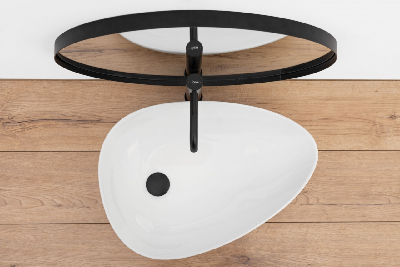 Poze Lavoar Greta Alb ceramica sanitara - 65,5 cm