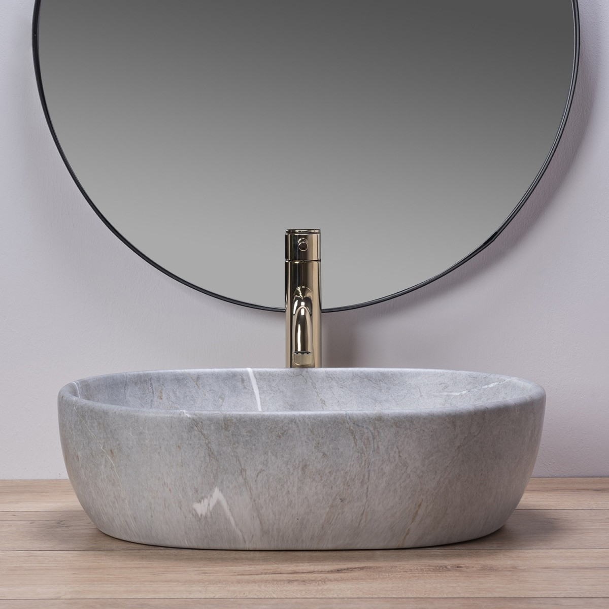Poze Lavoar Lara Gri ceramica sanitara - 48,5 cm