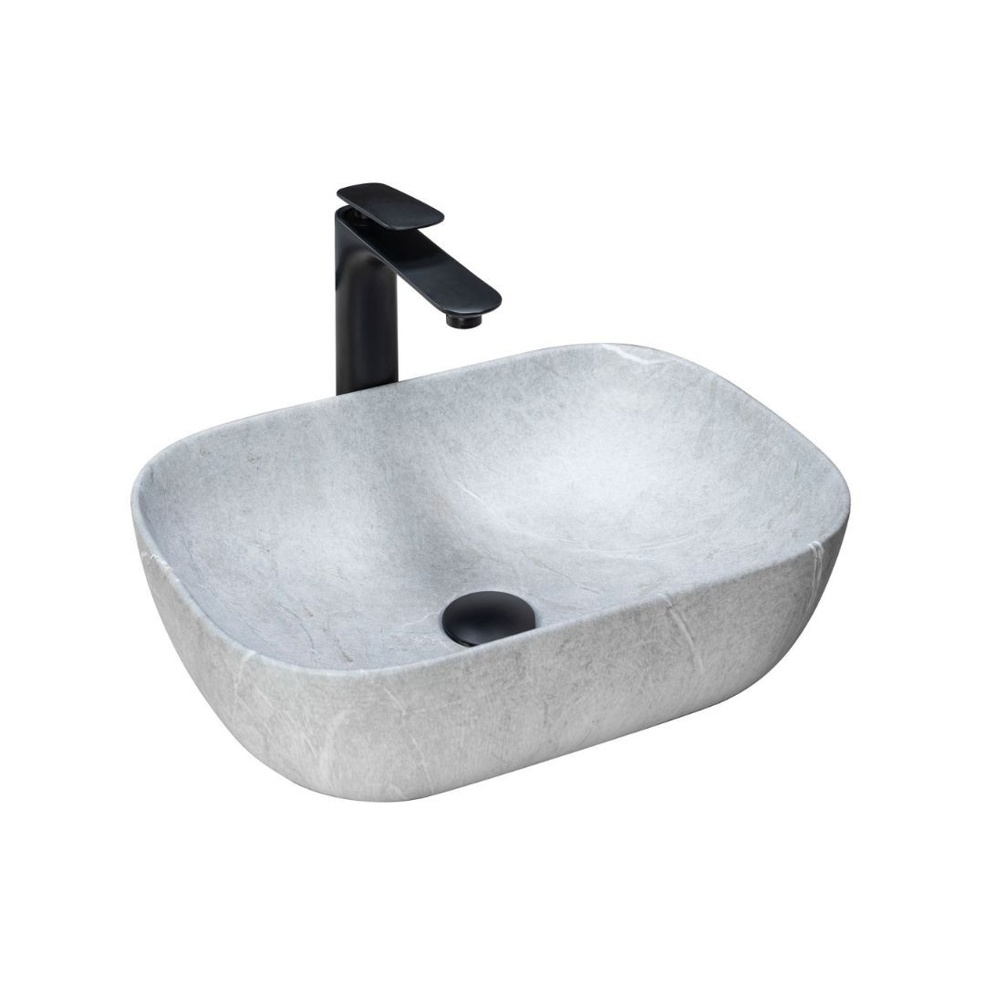 Poze Lavoar Livia Grey ceramica sanitara – 46,5 cm