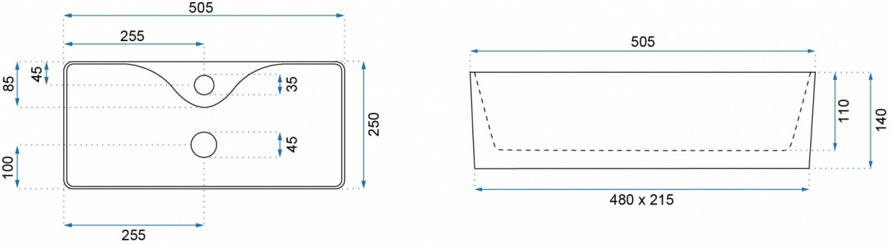 Poze Lavoar Mery Alb ceramica sanitara - 50,5 cm
