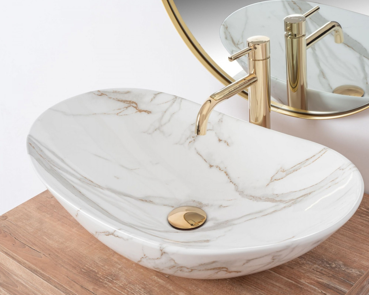 Poze Lavoar Royal Aiax Marmura ceramica sanitara - 62,5 cm