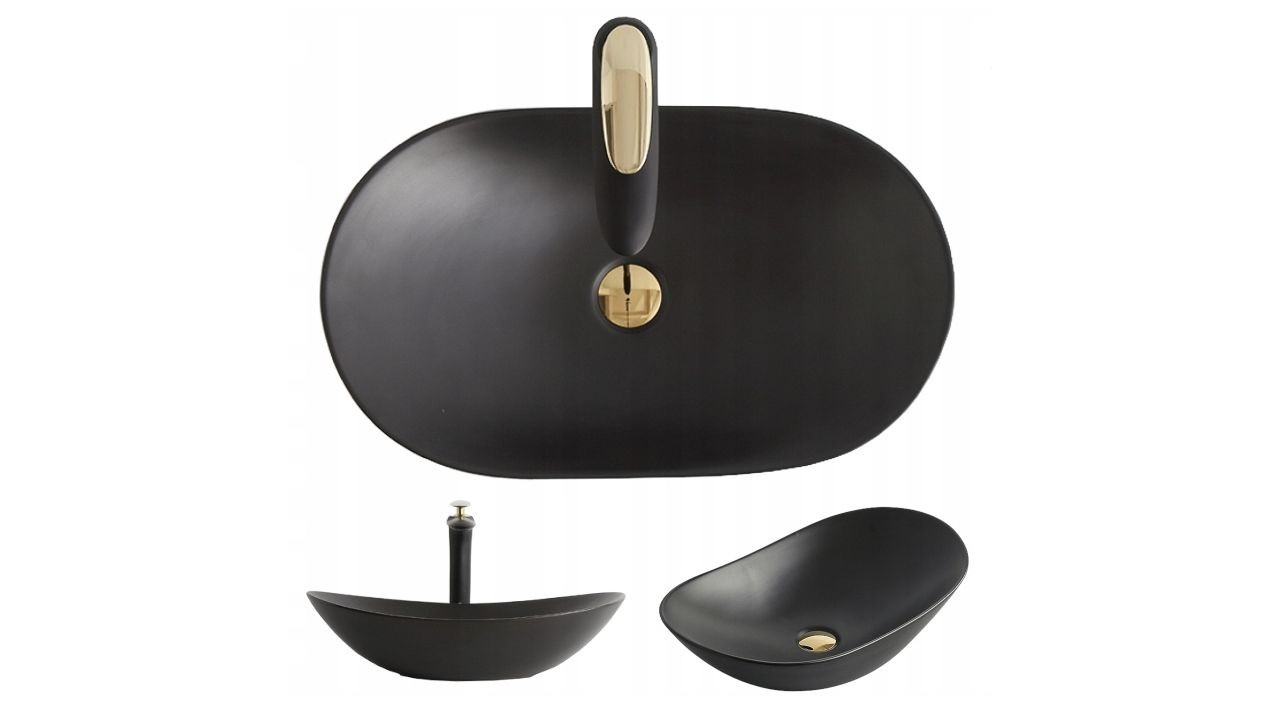 Poze Lavoar Royal negru mat ceramica sanitara – 61,5 cm