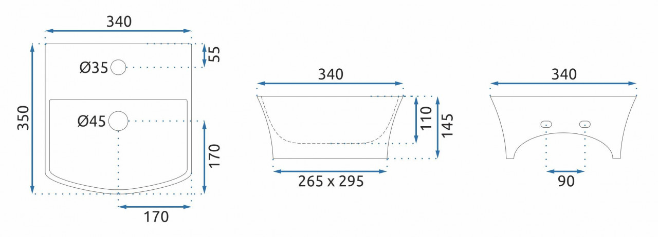 Poze Lavoar Selma alb L34 cm