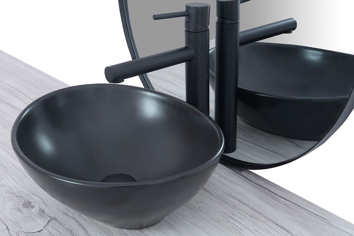 Poze Lavoar Sofia negru mat ceramica sanitara – 41 cm