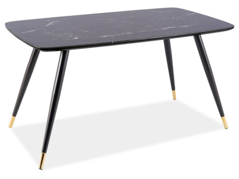 Masa cyryl i marmura neagra - l140xl80 cm