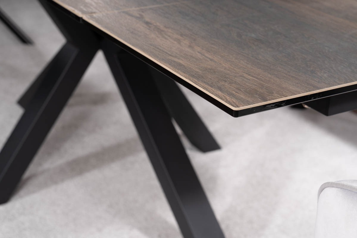 Poze Masa extensibila Columbus Ceramic maro/negru mat - L160-240 cm
