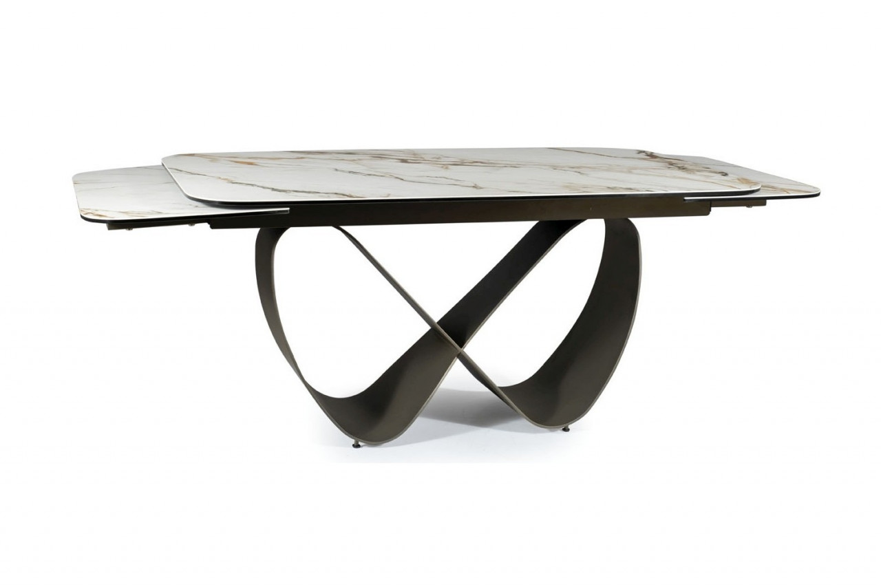 Poze Masa extensibila Infinity Ceramic alb/maro - L160-240 cm