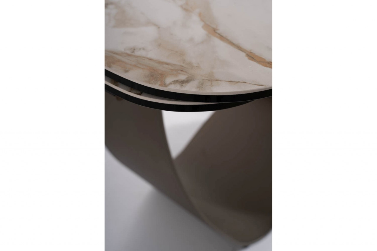 Poze Masa extensibila Infinity Ceramic alb/maro - L160-240 cm