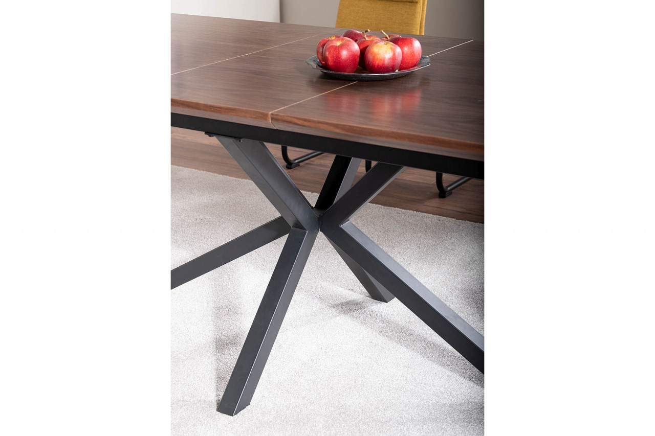Poze Masa extensibila Logan nuc/negru - L160-200 x l90 x h75 cm homewish.ro