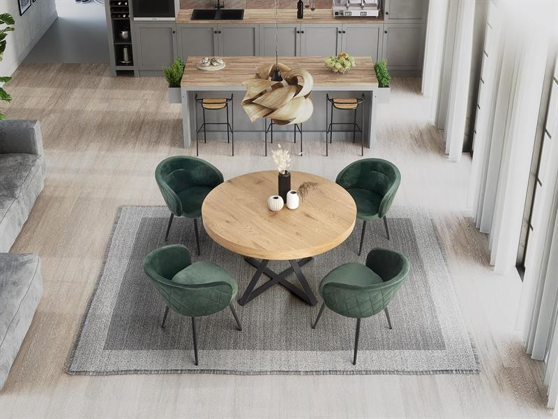 Poze Masa extensibilă Mercy stejar – L120-160 x l120 x h80 cm