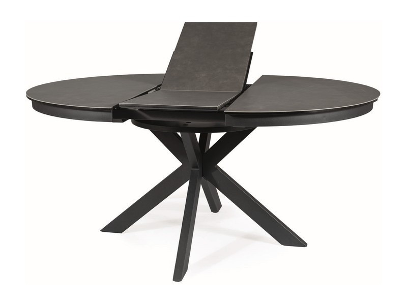 Poze Masa extensibila Porto Ceramica gri inchis/negru mat – L120-160 cm