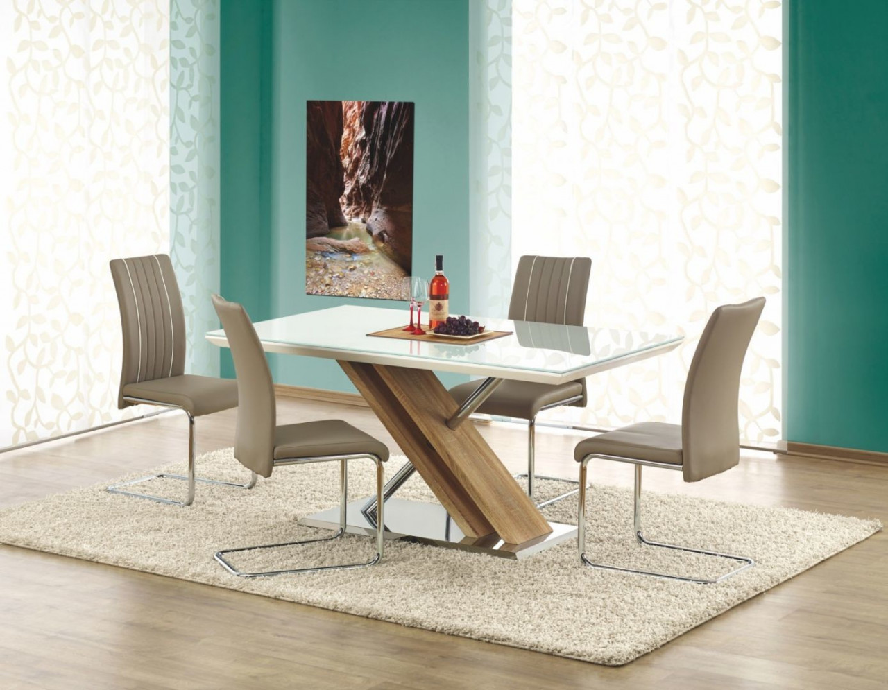 Poze Masa MDF + sticla Nexus - L 160 x l 90 x h 76 cm
