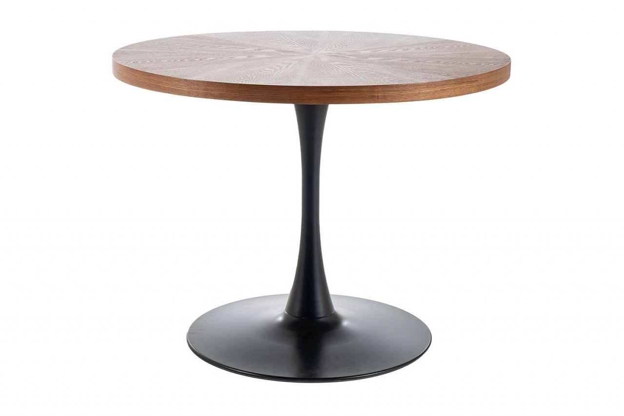 Poze Masa rotunda Amadeo nuc/negru mat - d100 x h76 cm