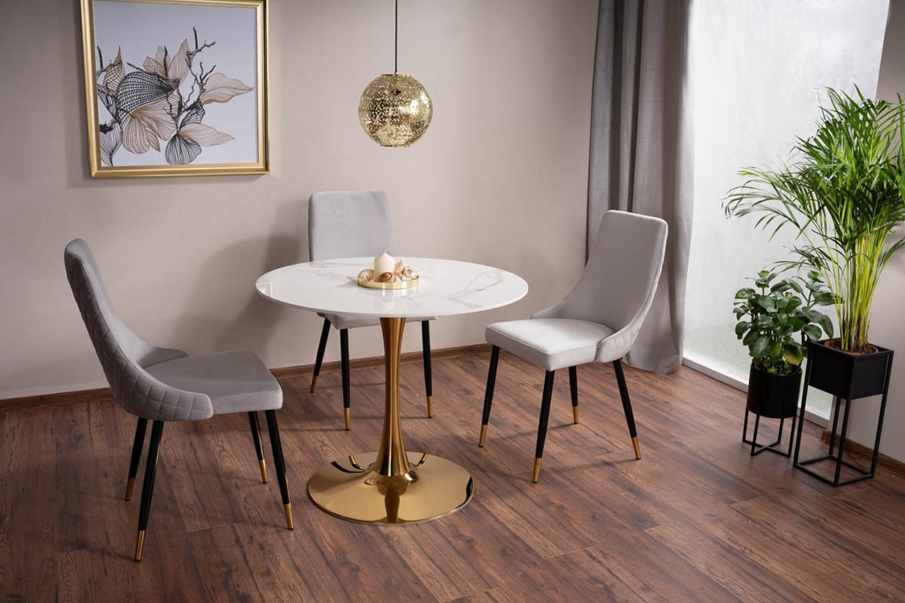 Poze Masa rotunda Espero alb/gold– ø90 / h75 cm