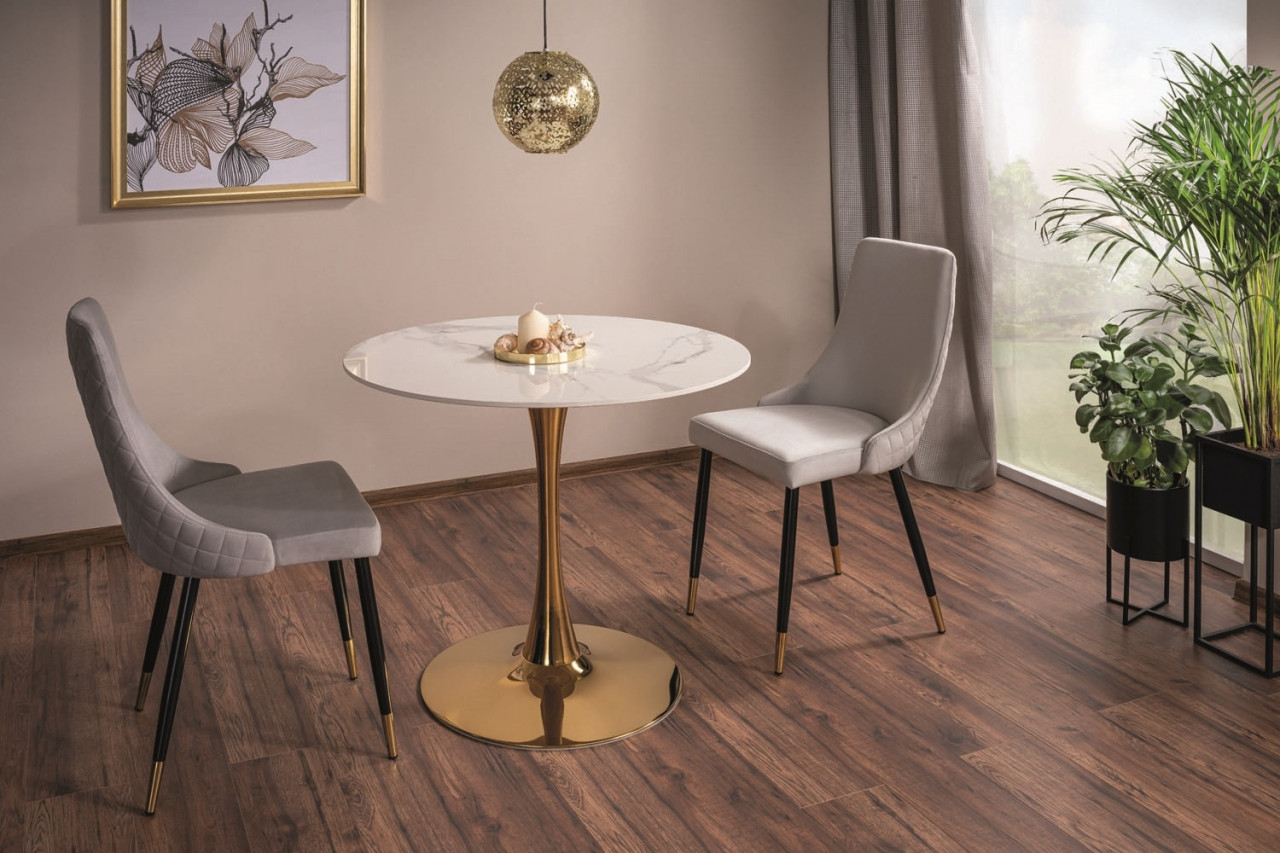 Poze Masa rotunda Espero alb/gold– ø90 / h75 cm