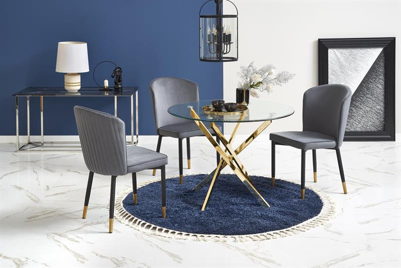 Poze Masa rotunda sticla Raymond gold – d 100 x h 73 cm