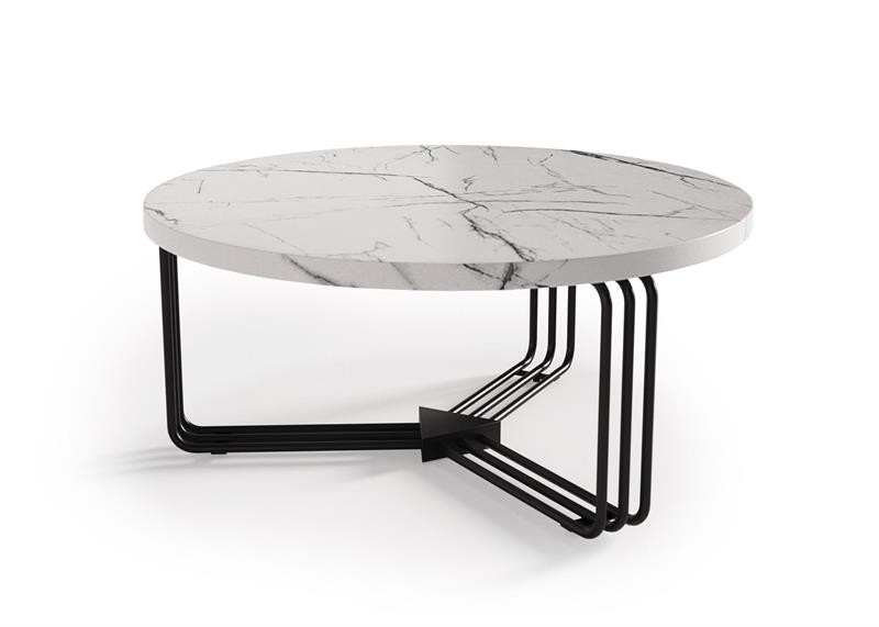 Poze Masuta cafea Antica marble alba – H36 cm
