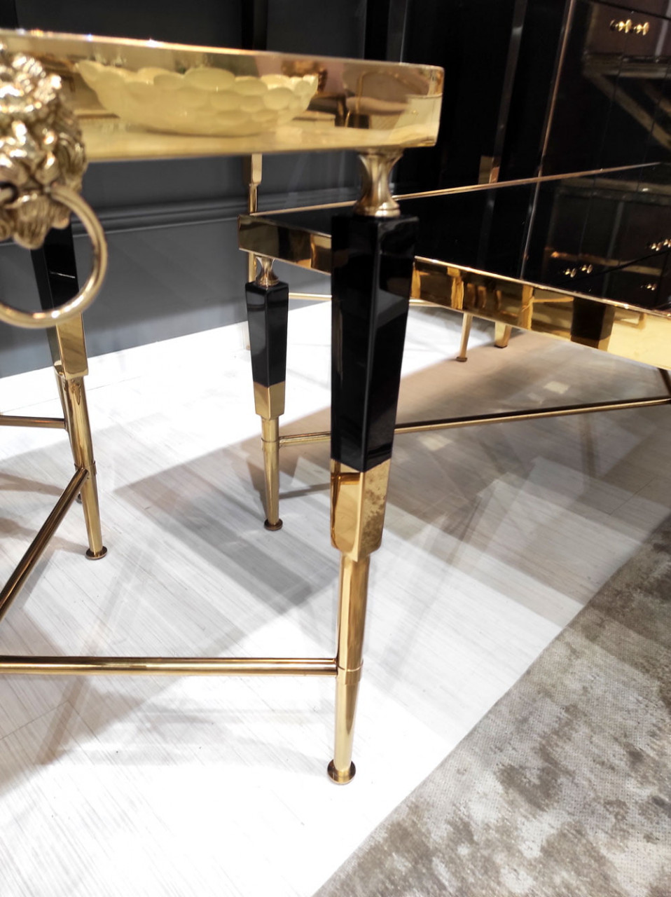 Poze Masuta de cafea Monaco negru/gold – H45 cm