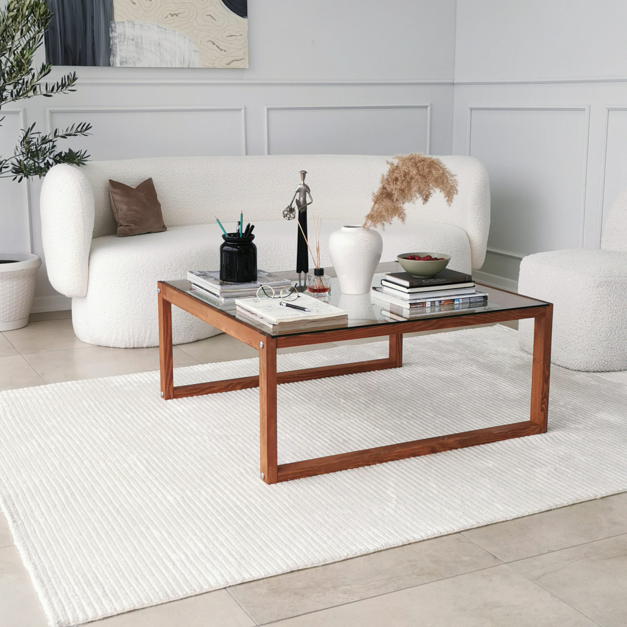 Poze Masuta de cafea Via transparent/stejar