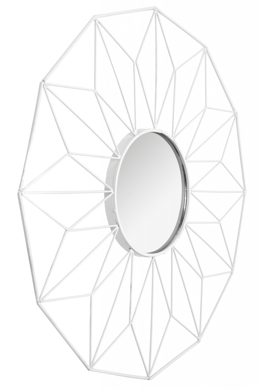 Poze Oglinda geometrica alba 58 cm