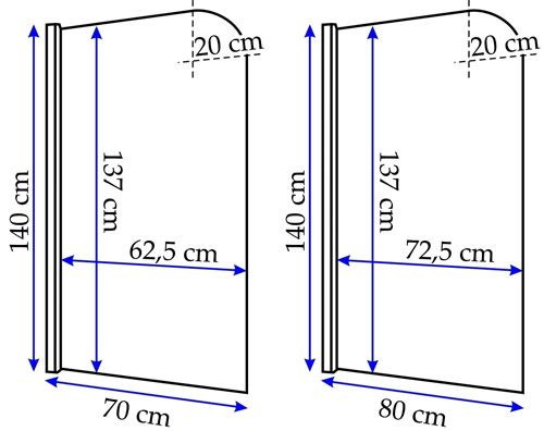 Poze Paravan de cada Topaz sticla securizata - 70x140 cm