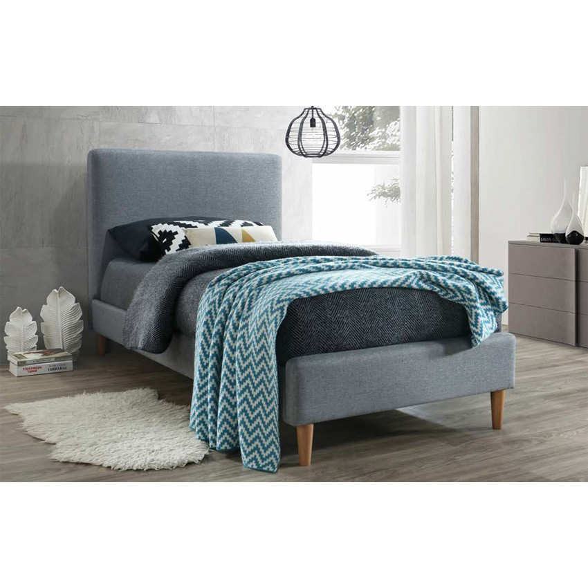 Poze Pat tapitat Acoma gri - 90x200 cm