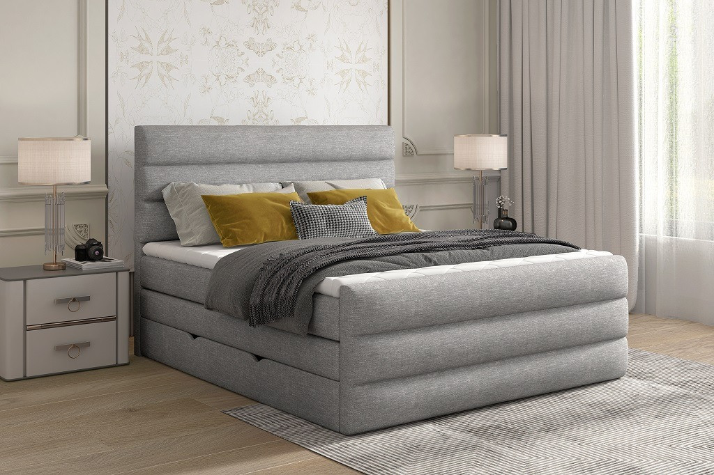 Poze Pat tapitat boxspring Cande – 160/200 cm