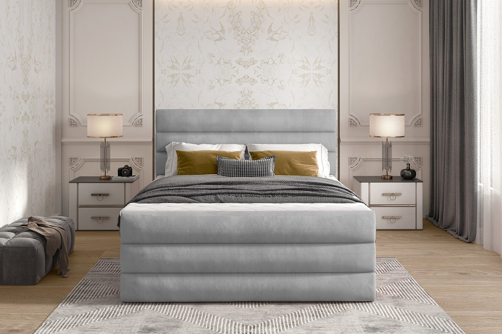 Poze Pat tapitat boxspring Cande – 160/200 cm