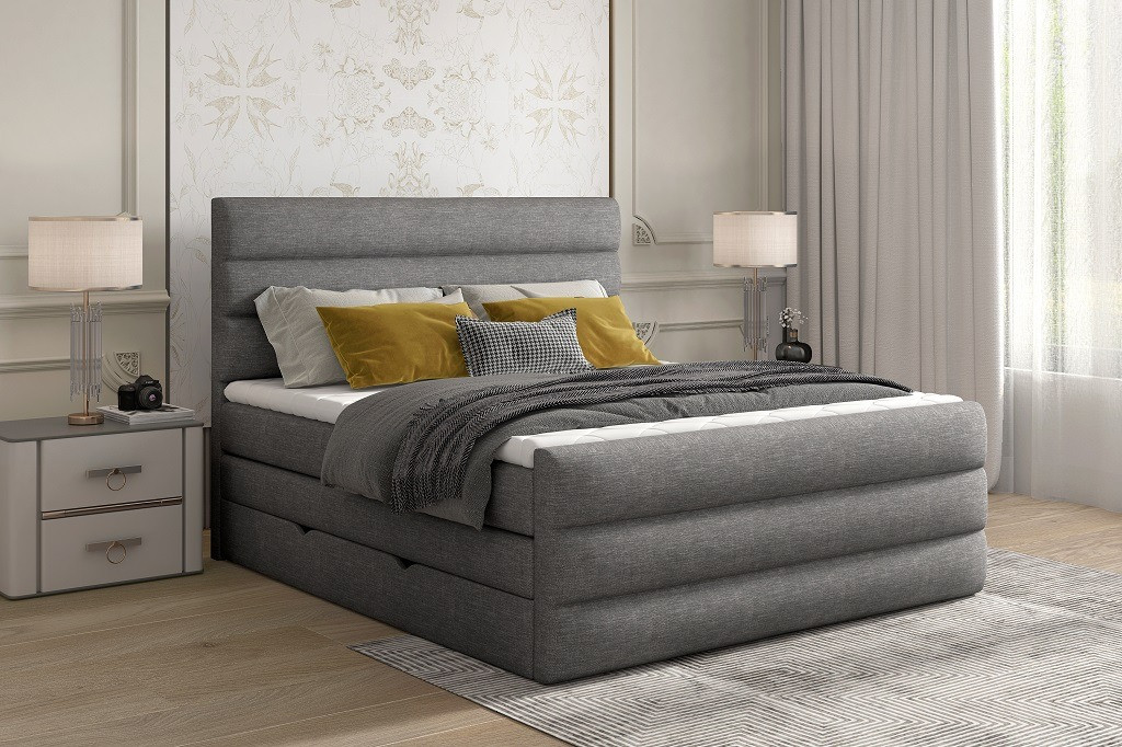 Poze Pat tapitat boxspring Cande – 160/200 cm