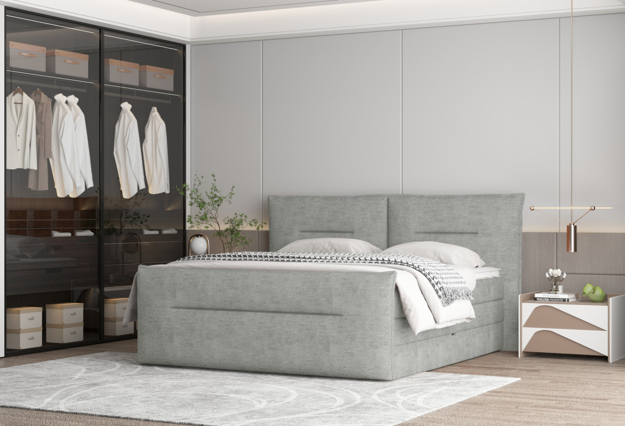 Poze Pat tapitat boxspring Elma 140x200 cm