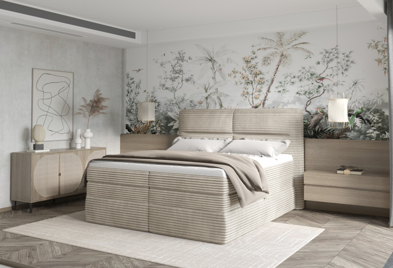 Poze Pat tapitat boxspring Hudson 160x200 cm