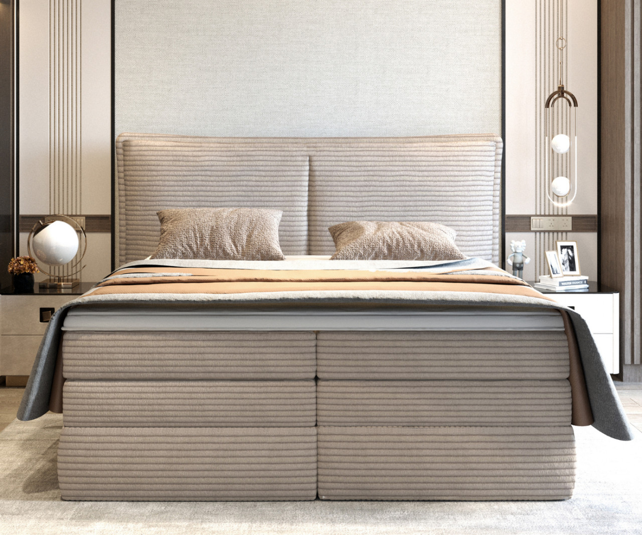 Poze Pat tapitat boxspring Madden 180x200 cm