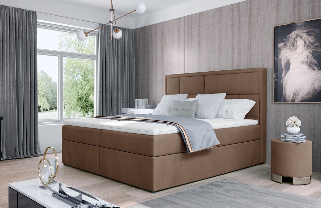 Poze Pat tapitat boxspring Meron – 180/200 cm