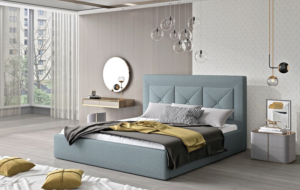 Poze Pat tapitat Cloe – 140/200, L223 x l140 x h93 cm