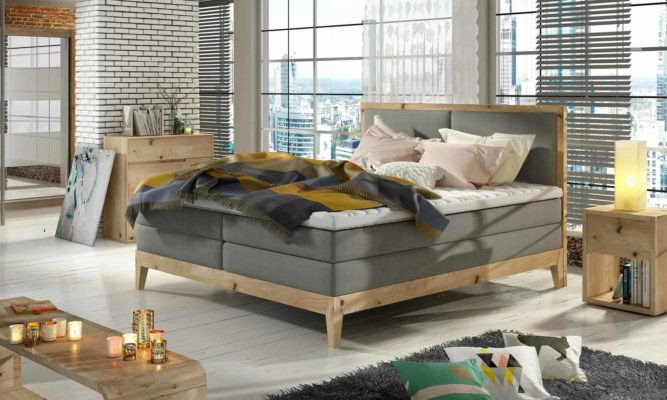 Poze Pat tip boxspring Ida - 160/200, L204 x l160 x h120 cm