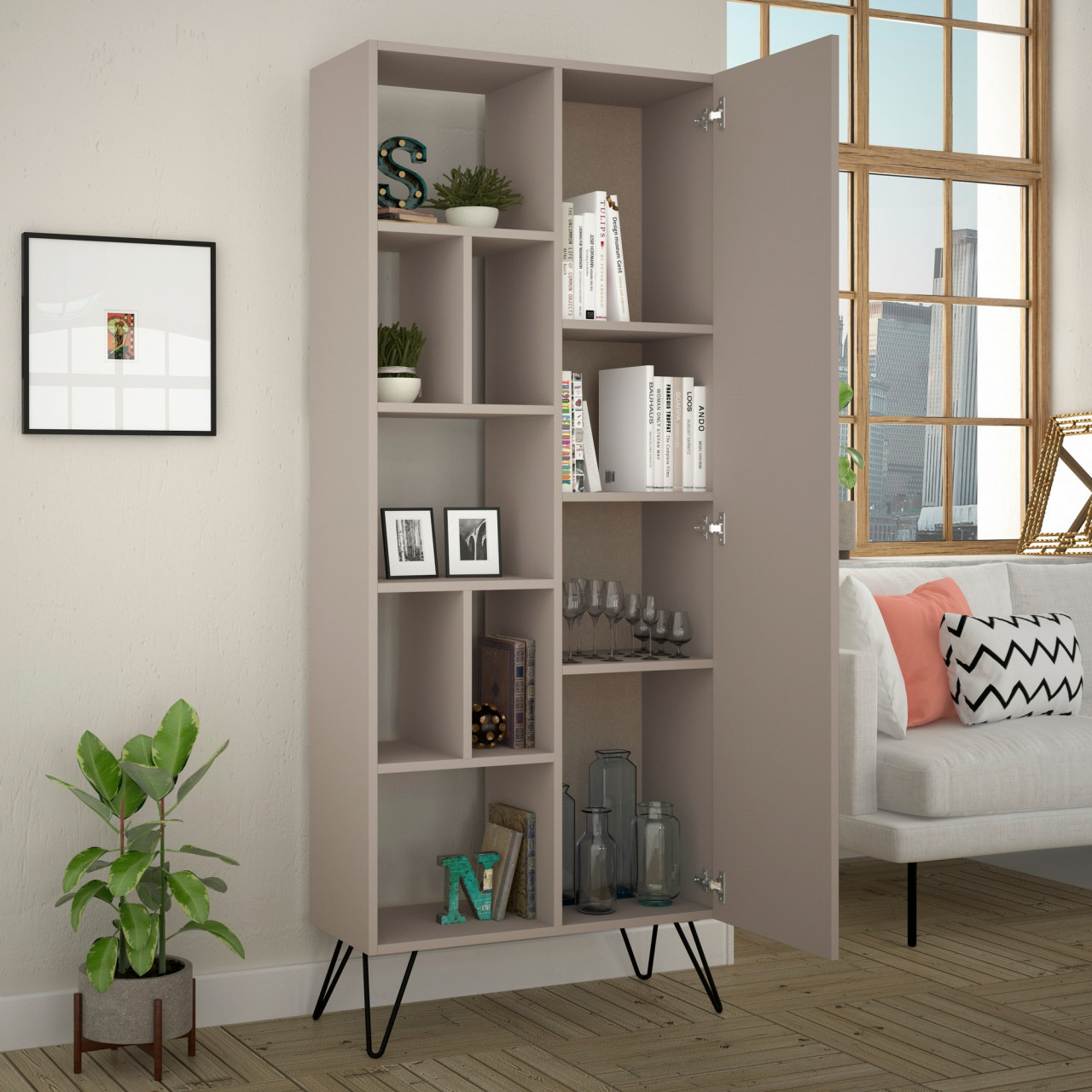 Poze Raft de carti Jedda light mocha