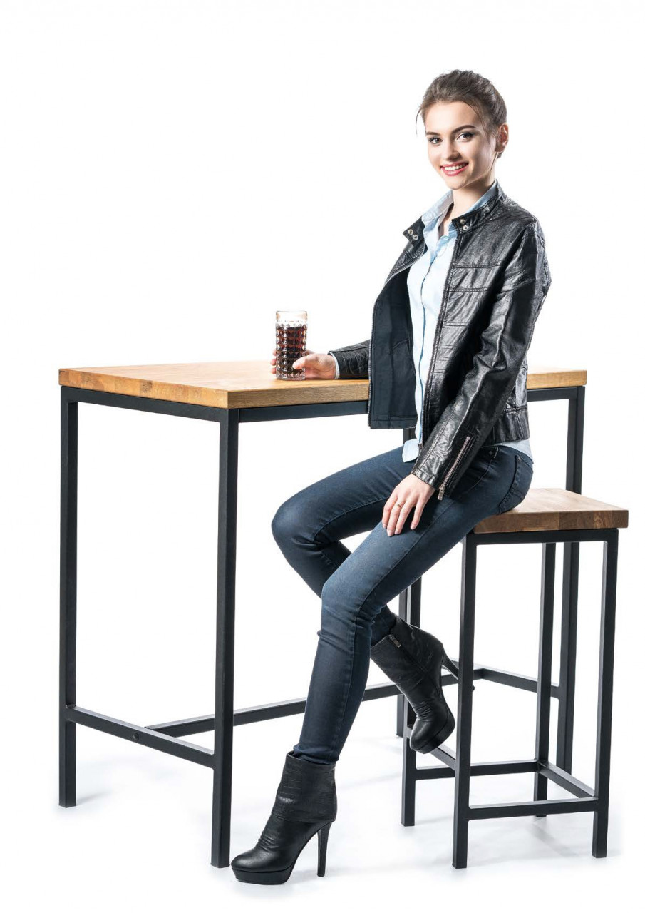 Poze Scaun bar lemn Metro H-1 furnir - H 75 cm