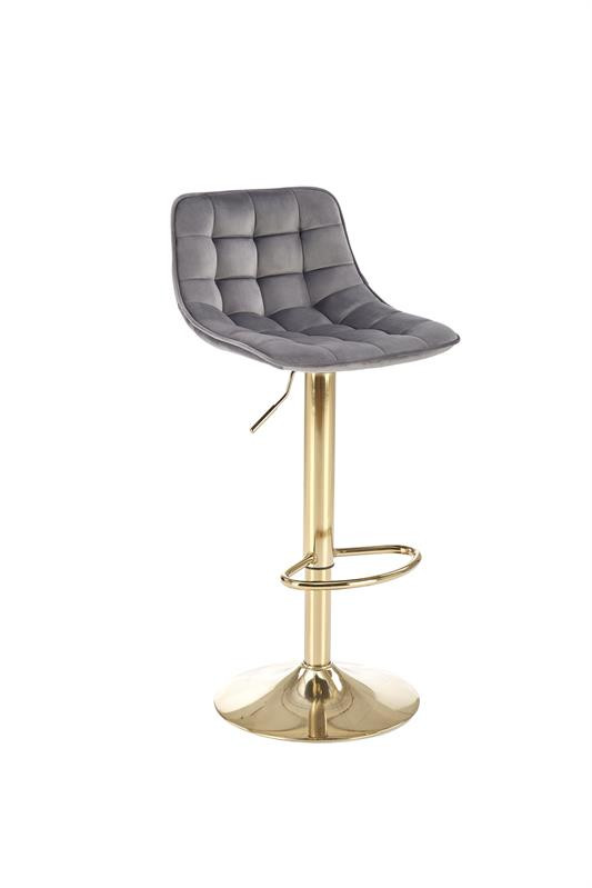 Poze Scaun de bar H-120 velvet gri/gold