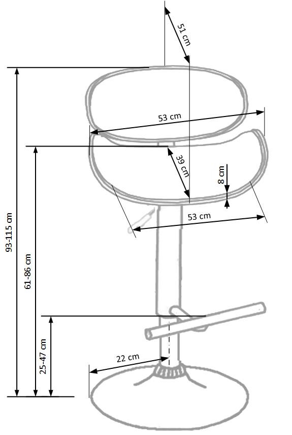 Poze Scaun de bar H-44 nuc crem