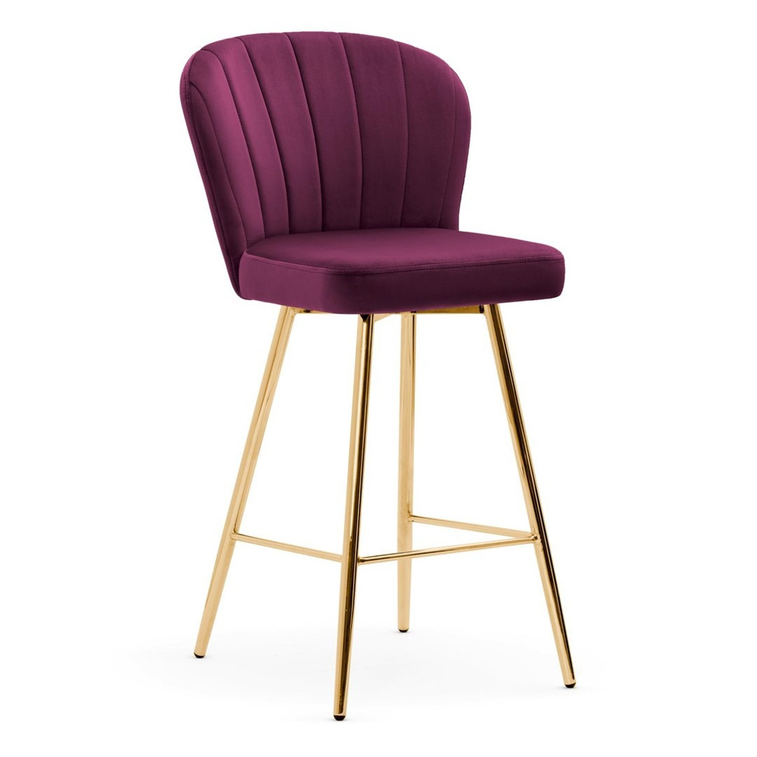 Poze Scaun de bar Shelly burgundy gold - H107 cm