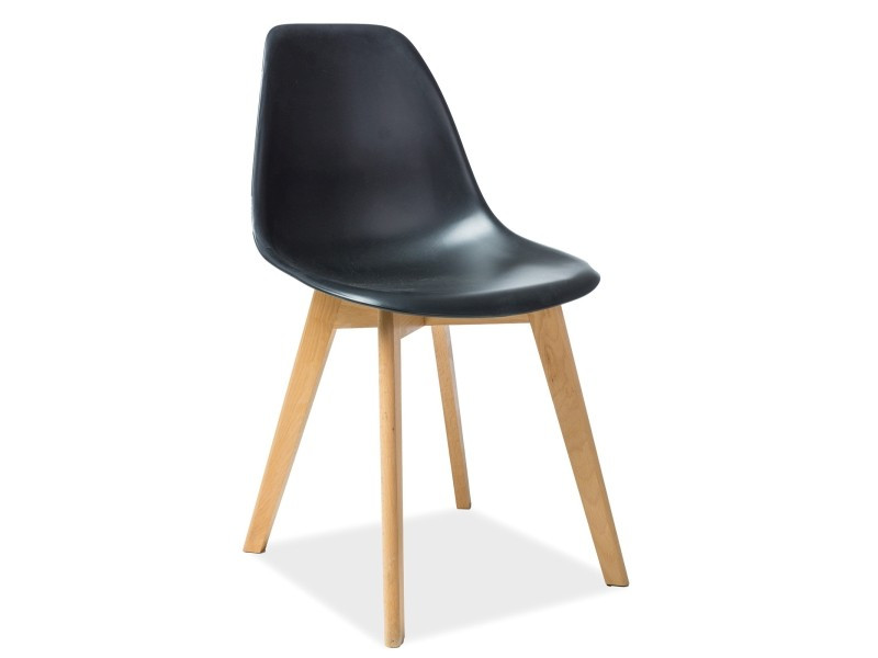 Poze Scaun din plastic si lemn Moris negru – H 85 cm