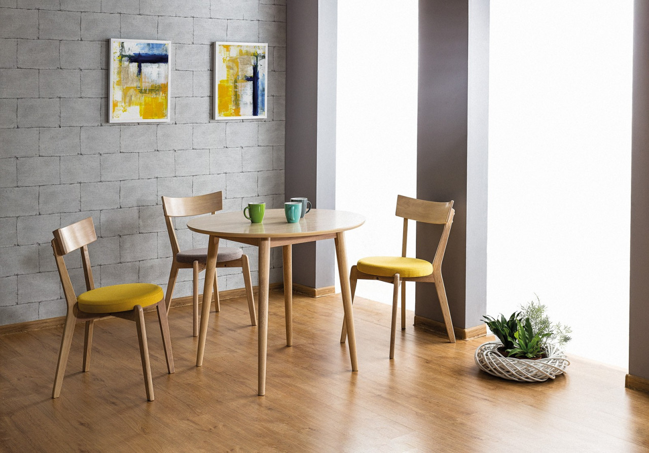 Poze Scaun lemn tapitat Nelson gri - H 78 cm