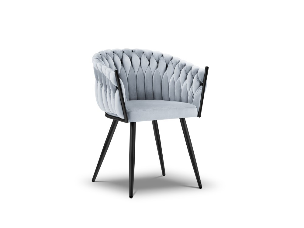 Poze Scaun tapitat cu catifea Shirley/picioare negre - H76 cm