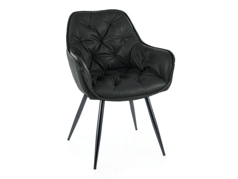 Poze Scaun tapitat cu piele Cherry negru/negru Buffalo11