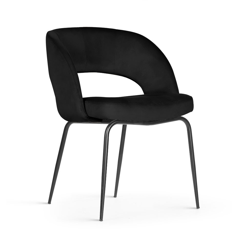 Poze Scaun tapitat Lizbona negru/negru – H79 cm