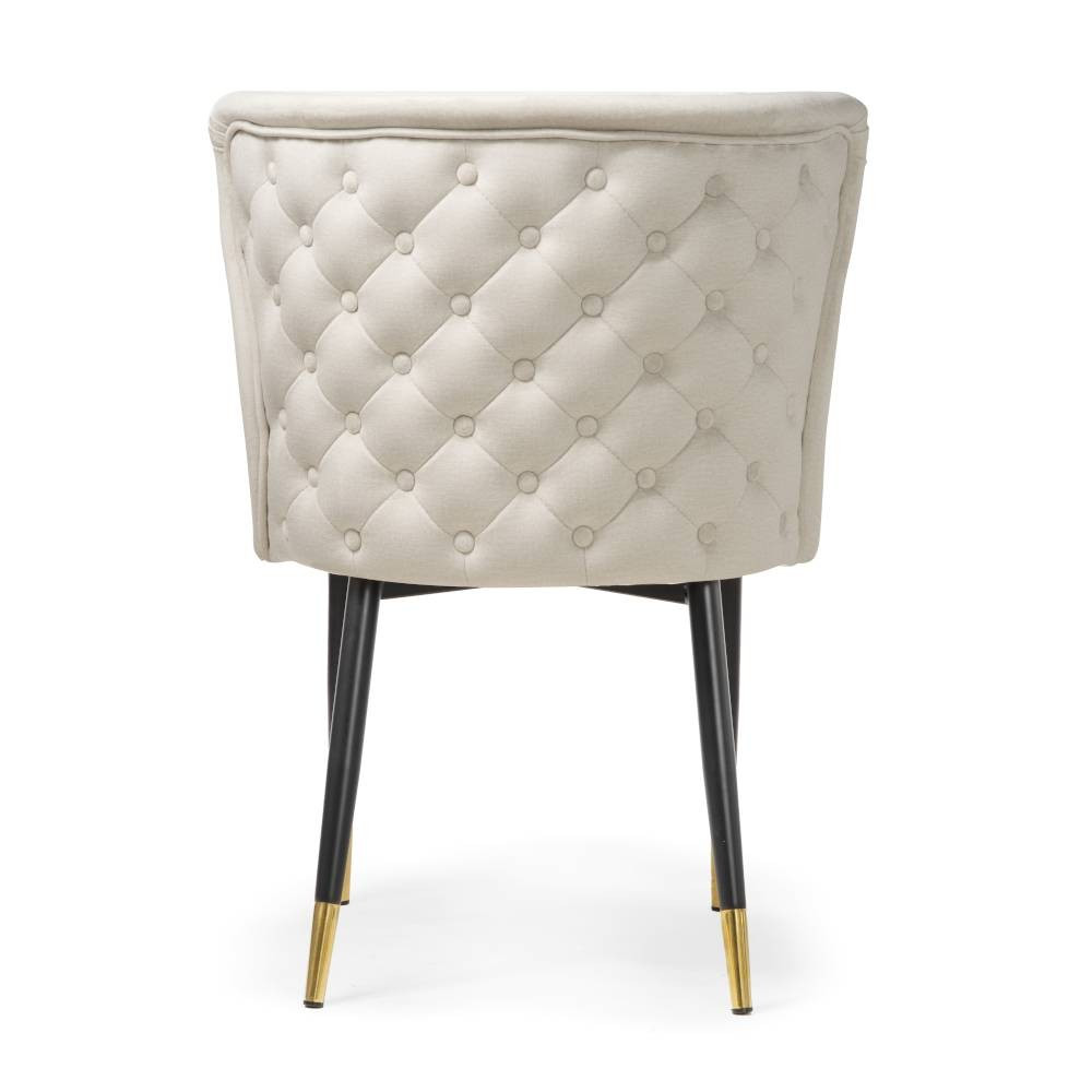 Poze Scaun tapitat Modena bej picioare gold - H86 cm